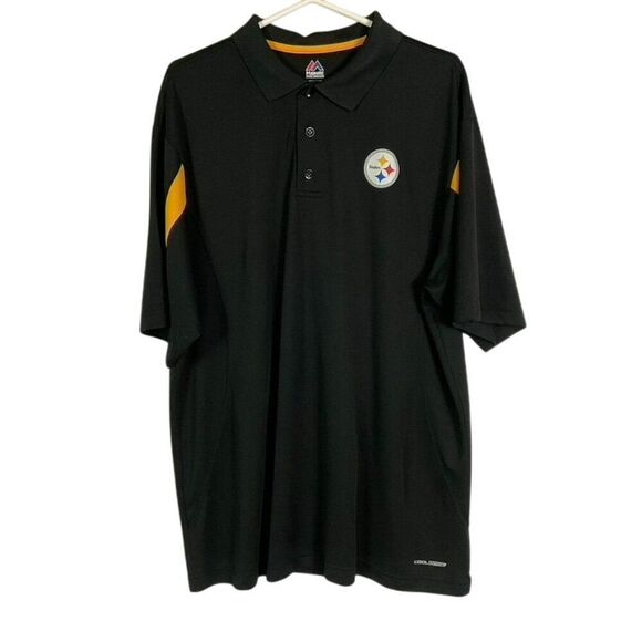 Majestic Pittsburgh Steelers Polo, mens' size XL, 100% polyester - Picture 1 of 9